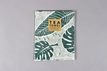 Load image into Gallery viewer, Studio Wald botanical leaf monstera print handmade cotton tea towel screen-printed in Yorkshire at Modern Craft