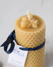 Load image into Gallery viewer, 100% pure English beeswax honeycomb candle, handmade in Devon for Modern Craft