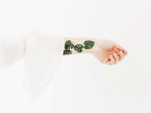 Load image into Gallery viewer, Sophie Clowders botanical monstera palm leaf temporary tattoo for Modern Craft