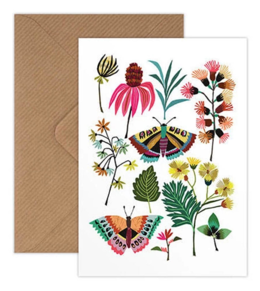 Brie Harrison butterflies card handmade in the UK for Modern Craft