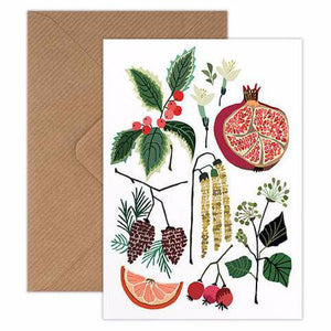 December Study winter holiday Christmas greetings card handmade in England by Brie Harrison for Modern Craft 