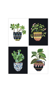 Brie Harrison house plant series art postcard pack. Handmade in the UK for Modern Craft