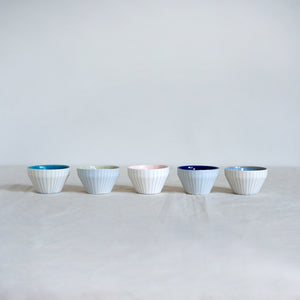 Duck Ceramics handmade porcelain azure blue dipping bowl pot made in Brighton for Modern Craft