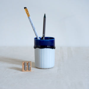 Duck Ceramics ultramarine cobalt blue glazed porcelain tumbler vessel pot handmade in Brighton for Modern Craft