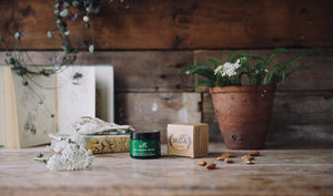 The Green Balm is an organic, multi-purpose healing and beauty balm. Natural, herbal cleanser with essential oils of yarrow and tea tree. Made in England for Modern Craft.