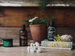 Concentrated, revitalising, magical bath potion from Magic Organic Apothecary. Organic and natural, containing essential oils of peppermint, fennel, fir needle, sweet birch and yarrow. Made in England for Modern Craft.