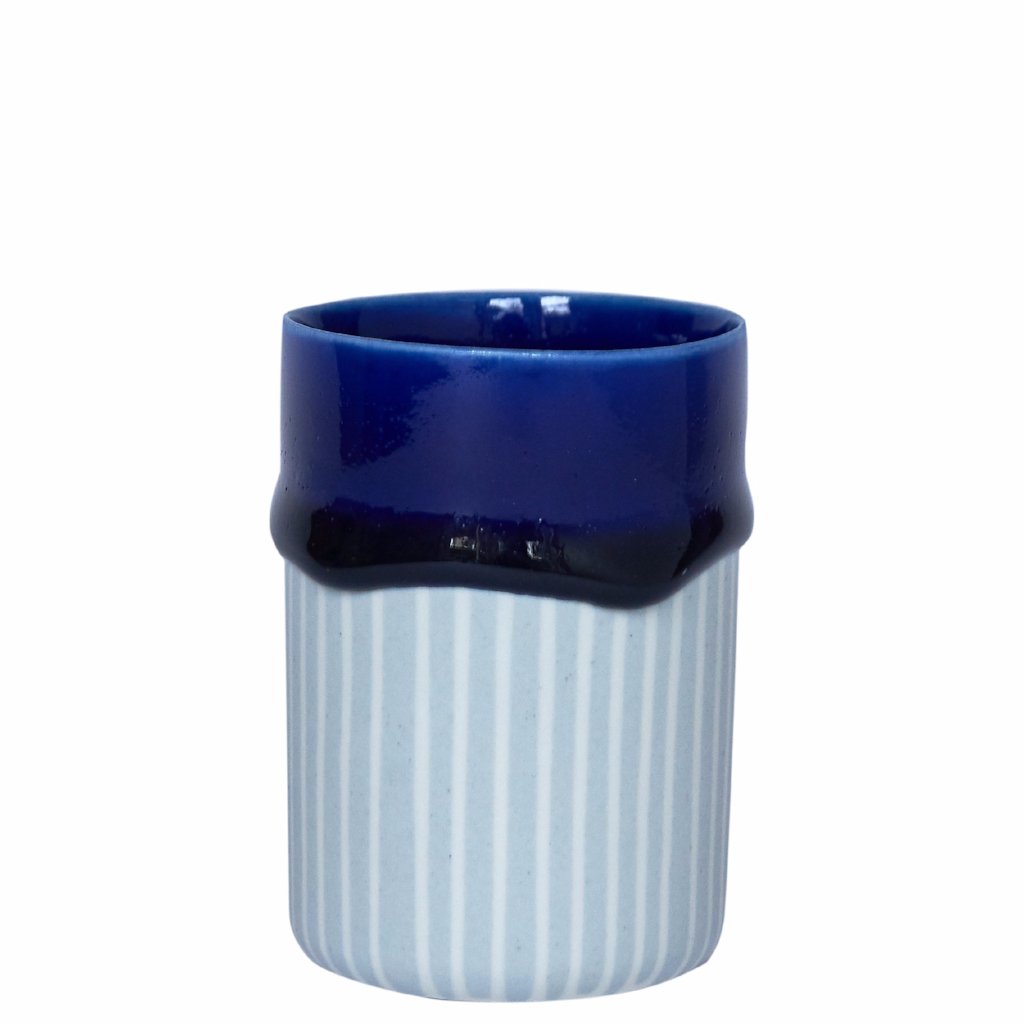 Duck Ceramics ultramarine cobalt blue glazed porcelain tumbler vessel pot handmade in Brighton for Modern Craft