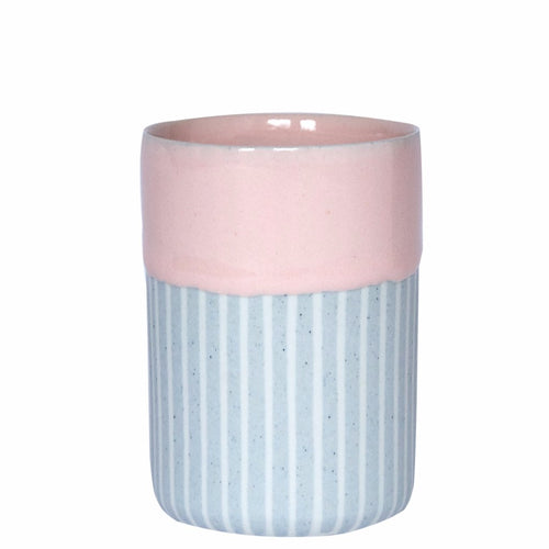 Duck Ceramics pink glazed porcelain vessel tumbler pot handmade in Brighton for Modern Craft