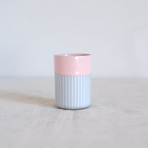 Duck Ceramics pink glazed vessel tumbler pot porcelain handmade in Brighton for Modern Craft
