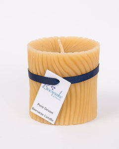 100% pure English beeswax wave candle, handmade in Devon for Modern Craft
