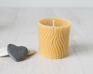 100% pure English beeswax wave candle, handmade in Devon for Modern Craft