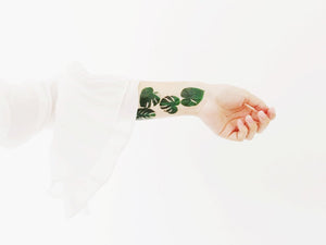 Sophie Clowders botanical monstera palm leaf temporary tattoo for Modern Craft